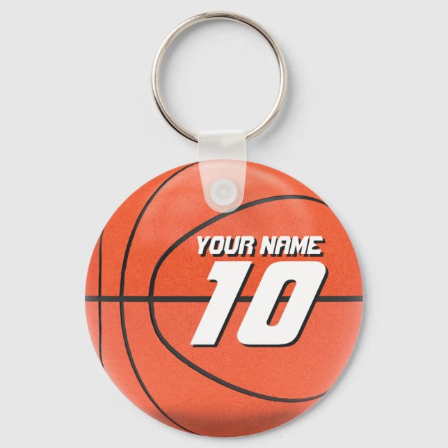 Personalized Basketball Key Ring (Front)