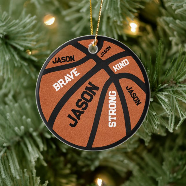 Personalized Basketball Ornament Add Your Name (Tree)