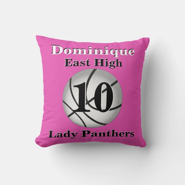 PERSONALIZED Basketball Pillows with 5 Text Boxes (Front)