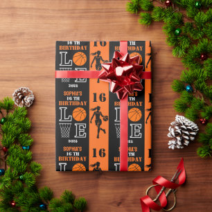 Personalized Basketball Player Girl, Birthday Gift Wrapping Paper