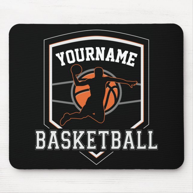 Personalized Basketball Player NAME Slam Dunk Team Mouse Mat (Front)