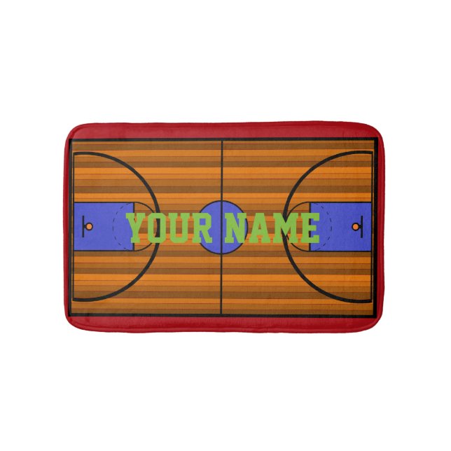 PERSONALIZED BASKETBALL THEME Small Bath Mat (Front)