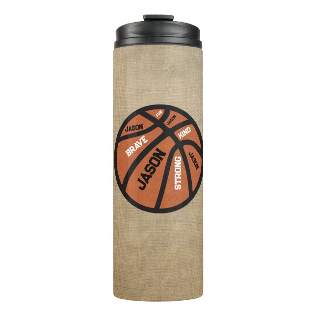 Personalized Basketball Thermal Tumbler (Front)