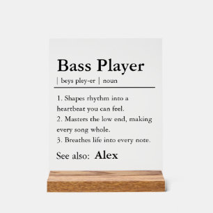 Personalized Bass Player Definition Acrylic Sign