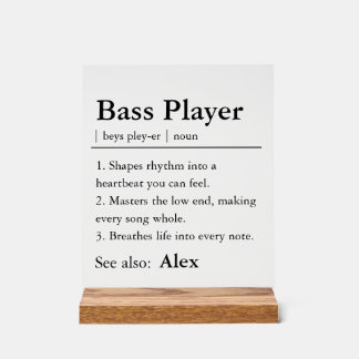 Personalized Bass Player Definition Acrylic Sign