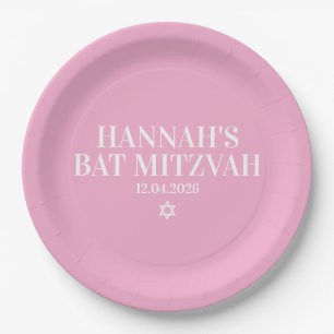 Personalized Bat Mitzvah Paper Plate