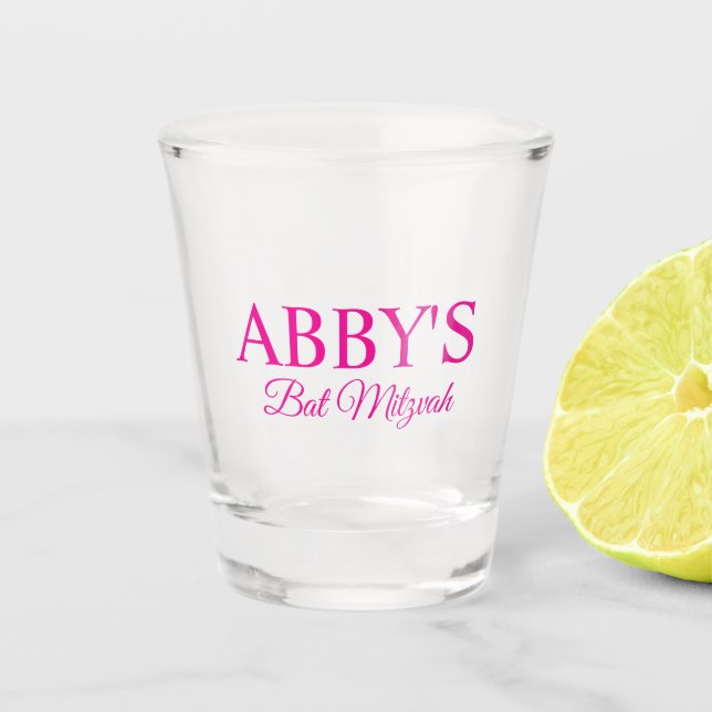 Personalized Bat Mitzvah Shot Glass (Front)