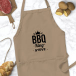 Personalized BBQ King Name APron For Men<br><div class="desc">Personalized BBQ King Name APron For Men. Funny bbq king barbeque grilling apron for men. Personalize this custom design with your own name or text.</div>