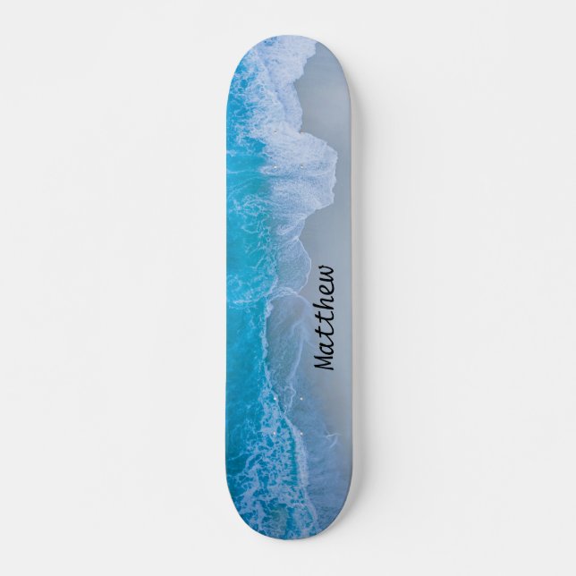 Personalized Beach Ocean Waves Skateboard (Front)