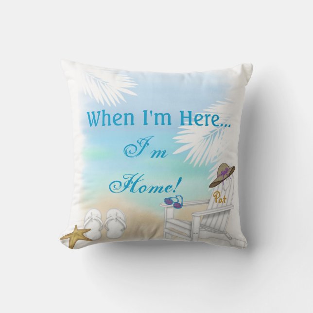 PERSONALIZED BEACH PILLOWGIFT FOR THE BEACH LOVER CUSHION (Front)