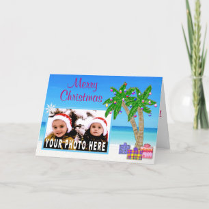Personalized Beach Themed PHOTO Christmas Cards