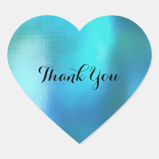 Personalized Beach Tiffany Ocean Blue Heart Sticker (Front)