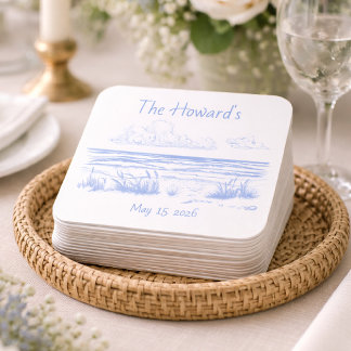 Personalized Beach Wedding Coasters