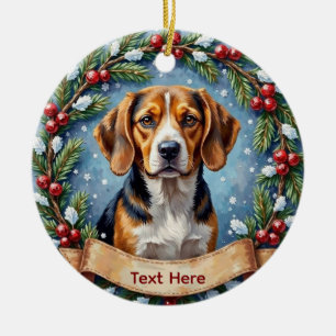 Personalized Beagle Christmas Ceramic Tree Decoration