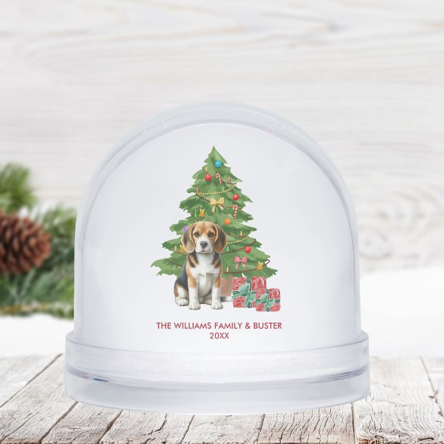 Personalized Beagle Dog Christmas Snowglobe (Creator Uploaded)