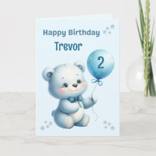Personalized Bear Childs Birthday Card
