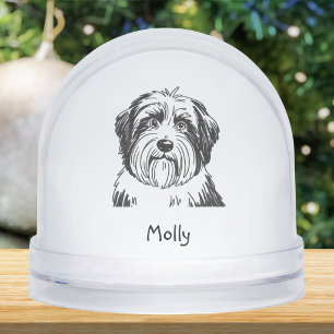 Personalized Bearded Collie Dog Christmas Snowglobe