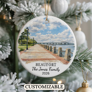 Personalized Beaufort Ornament, South Carolina Ceramic Tree Decoration