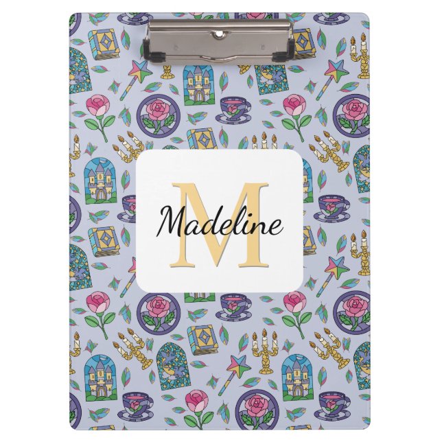 Personalized Beauty and the Beast Book Girl Clipboard (Front)