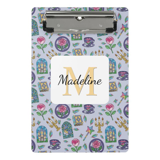 Personalized Beauty and the Beast Book Girl Mini Clipboard (Front)