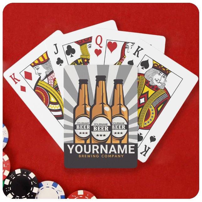 Personalized Beer Bottle Craft Brewing Company Playing Cards (Creator Uploaded)