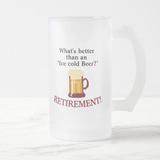 Personalized Beer Lovers Retirement  Frosted Glass Beer Mug