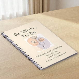Personalized Beige Baby Photo Notebook
