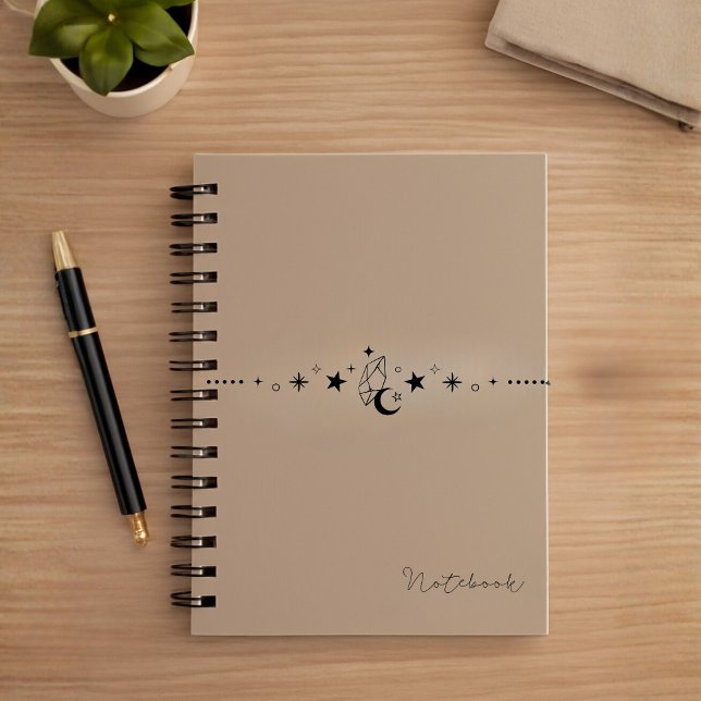Personalized Beige Celestial Spiral Notebook (Creator Uploaded)