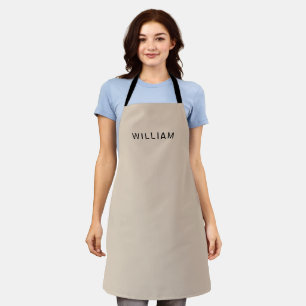 Personalized Beige & Monogram   Elegant Custom Apron