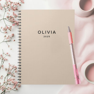  Personalized Beige Monogram  Notebook
