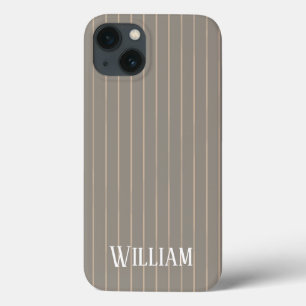 Personalized beige pinstripes Case-Mate iPhone cas iPhone 13 Case