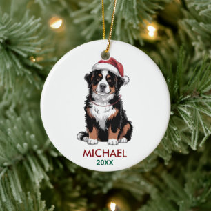 Personalized Bernese Mountain Dog Christmas Ceramic Tree Decoration