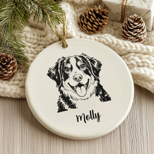 Personalized Bernese Mountain Dog Christmas Ceramic Tree Decoration