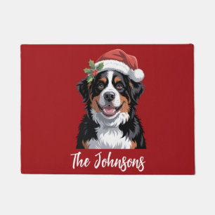 Personalized Bernese Mountain Dog Christmas Doormat