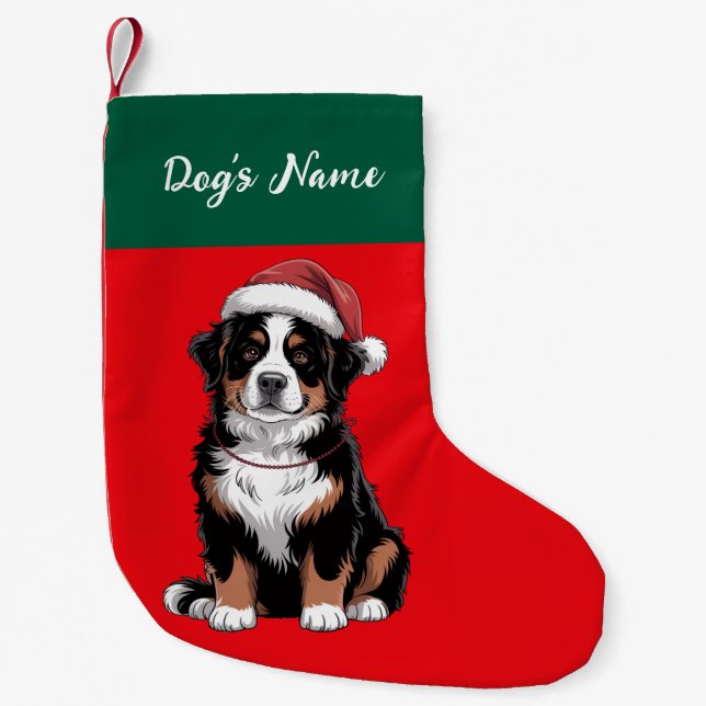 Personalized Bernese Mountain Dog Christmas        Small Christmas Stocking (Front)