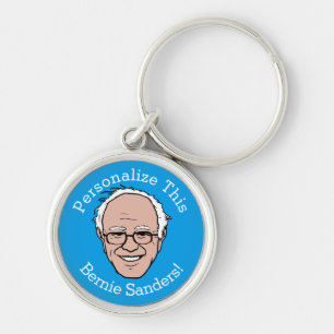 PERSONALIZED Bernie Sanders Cartoon Face Key Ring