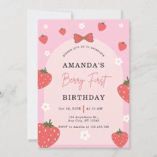 Personalized Berry 1st Birthday Invitation