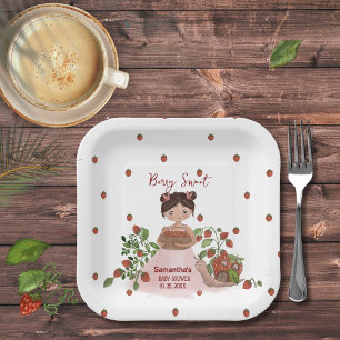 Personalized Berry Sweet Baby Shower Disposable Paper Plate