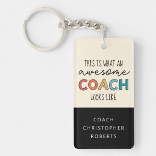 Personalized Best Coach Ever   Awesome Coach Gifts Key Ring