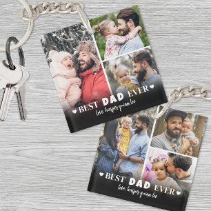 Personalized Best Dad 6 Photo Collage Father Key Ring