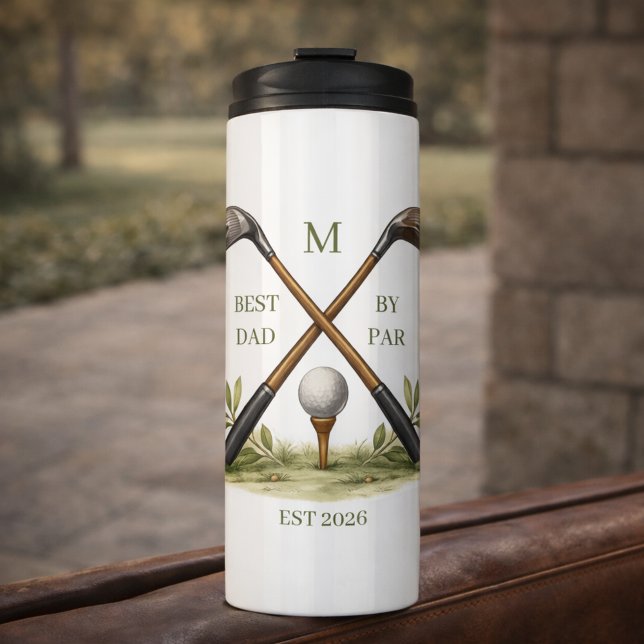 Personalized Best Dad By Par Monogram Thermal Tumbler (Creator Uploaded)