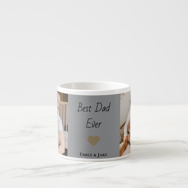 Personalized Best Dad Ever Espresso Mug Kids Names (Front)