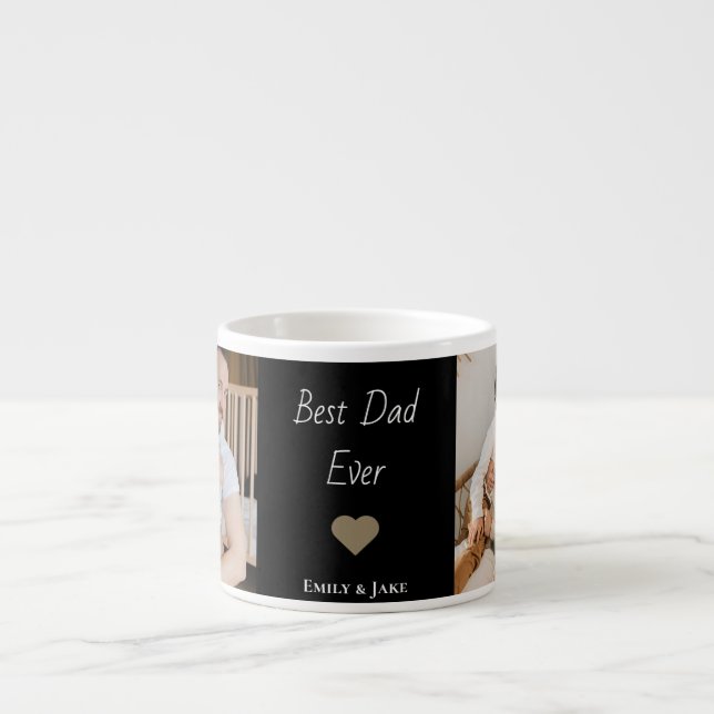 Personalized Best Dad Ever Espresso Mug Kids Names (Front)