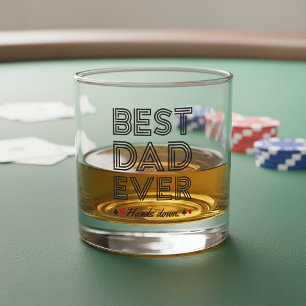 Personalized Best Dad Ever Hands Down Whiskey Glass