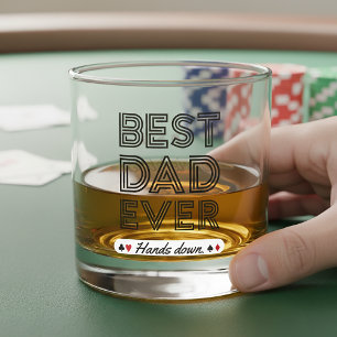 Personalized Best Dad Ever Hands Down Whiskey Glass