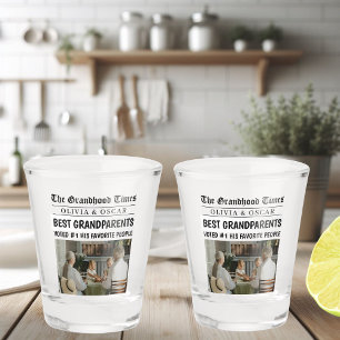 Personalized Best Dad Ever Newspaper Photo Shot Glass
