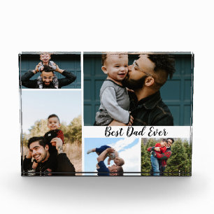 Personalized Best Dad Ever Photo Collage Block