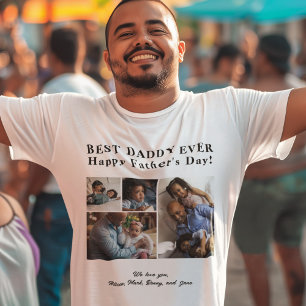 Personalized Best Dad Ever photo collage simple T-Shirt