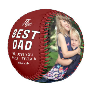 Personalized Best Dad Photo Father’s Day Baseball