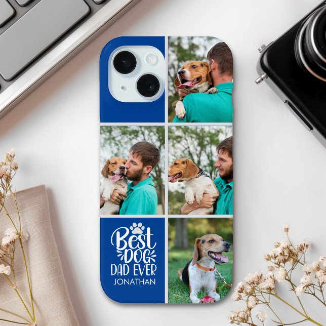 Personalized Best Dog Dad – Collage 4-Photos Case-Mate iPhone Case (Creator Uploaded)